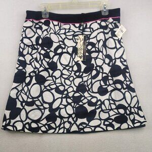 Robert Kitchen A-Line Skirt 12 Black Ivory Abstract Indie Minimalist Coquette
